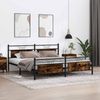 vidaXL Metallbett ohne Matratze Räuchereiche 200x200 cm 3325096 Bild 4