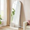SONGMICS Ganzkörperspiegel, 160 x 50 cm, gewölbter Standspiegel, Rahmen aus Aluminiumlegierung, Hartglas, für Schlafzimmer, Wohnzimmer, Garderobe, mattweiß Bild 2