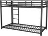 Etagenbett Metall, 90x200 cm, mit Sicherheitsleisten & Lattenrost, schwarz, ohne Matratze Bild 5