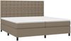 Boxspringbett mit Matratze & LED Stoff Taupe 200x200 cm, Härtegrad: H2 [3135225] Bild 3