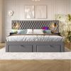 Flieks Polsterbett, Doppelbett 160×200cm mit 2 Nachttische 4 Schublade Leselicht USB-Laden Bild 3