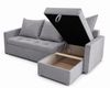 AX LIVING Ecksofa ELIF Hellgrau mit Schlaffunktion L-Form, Sofa mit Bettkasten - Moderne Ecksofa, Wohnzimmer Ecksofa - Eckcouch Hellgrau - Rechts Bild 4