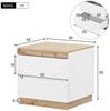 Celya Nachtschrank Nachttisch Nachtkommode mit zwei Schubladen (1er Set) für Schlafzimmer fur Schlafzimmer WeiB Bild 1
