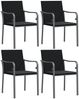 vidaXL Gartenstühle mit Kissen 4 Stk. Schwarz 56x59x84 cm Poly Rattan 3187075 Bild 2