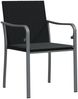 vidaXL Gartenstühle mit Kissen 4 Stk. Schwarz 56x59x84 cm Poly Rattan 3187075 Bild 3