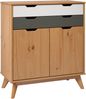 Scandik Kommode 2TR2SK Solid Pine Honig/Weiß/Grau B/H/T: 80 / 90 / 40 cm Bild 5