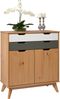 Scandik Kommode 2TR2SK Solid Pine Honig/Weiß/Grau B/H/T: 80 / 90 / 40 cm Bild 4