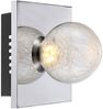 LED Wandlampe, Chrom, Glaskugel, Struktur, H 15 cm Bild 1