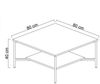 Dmora Wohnzimmertisch Mia, Niedriger Wohnzimmertisch, Kaffeeregal, Couchtisch für Sofa, 80x80h40 cm, Weiß und Schwarz Bild 3