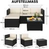 Yaheetech Gartenlounge-Set Balkonset 5er-Sofa-Set Patio-Set in Rattan-Optik, Gartengarnitur aus 2 Ecksofa & Sofa & Stuhl & Beistelltisch Bild 4
