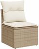 vidaXL 9-tlg. Garten-Sofagarnitur mit Kissen Beige Poly Rattan 3326659 Bild 3