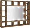 vidaXL Spiegelschrank mit LED Räuchereiche 91x15x76,5 cm 820448 Bild 2