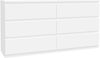 Forte EDMORE Kommode 150 160, moderne Kommode mit 6 Schubladen, Holzwerkstoff, Weiß, 153,9 cm breit x 79,8 cm hoch x 42,2 cm tief Bild 3