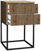Nachttisch Maike / Marle, Holzwerkstoff, Metall, Schwarz, Holzfarben, 40 x 65 x 39 cm Bild 3