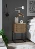 Nachttisch Maike / Marle, Holzwerkstoff, Metall, Schwarz, Holzfarben, 40 x 65 x 39 cm Bild 5