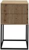 Nachttisch Maike / Marle, Holzwerkstoff, Metall, Schwarz, Holzfarben, 40 x 65 x 39 cm Bild 2