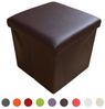 style home Sitzhocker mit Stauraum faltbare Sitzwürfel (Sitztruhe aus Kunstleder, 38 x 38 x 38 cm Braun), gepolstert Sitzbank Fußhocker für Wohnzimmer Schlafzimmer Bild 4