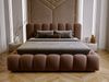 GRAINGOLD Averia Polsterbett 120x200, Doppelbett mit Kopfteil, Bettkasten, Velour-Stoff, Braun Bild 3