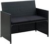 vidaXL 4-tlg. Garten-Lounge-Set mit Auflagen Poly Rattan Schwarz 46390 Bild 4