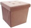 style home Sitzhocker faltbare Sitzbank mit Stauraum, 38*38*38cm (Aufbewahrungsbox mit Deckel, gepolstert Sitzwürfel Fußhocker), für Wohnzimmer Schlafzimmer, Sitztruhe aus Samt, Pink Bild 4