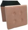 style home Sitzhocker faltbare Sitzbank mit Stauraum, 38*38*38cm (Aufbewahrungsbox mit Deckel, gepolstert Sitzwürfel Fußhocker), für Wohnzimmer Schlafzimmer, Sitztruhe aus Samt, Pink Bild 2