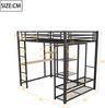 Merax Hochbett Kinderbett Metallbett 140x200cm mit Tisch und Stauraum, Schwarz Bild 4