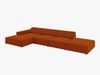 Micadoni Ecksofa Jodie 5-Sitzer Links Strukturierter Stoff Megan Terrakotta Bild 3