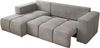 Ecksofa mit Schlaffunktion und Bettkasten, L-form Couch, lose Kissen, Polstersofa - MONIVA - Hellgrau Velours - linke Seite Bild 5