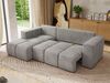 Ecksofa mit Schlaffunktion und Bettkasten, L-form Couch, lose Kissen, Polstersofa - MONIVA - Hellgrau Velours - linke Seite Bild 4
