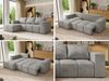 Ecksofa mit Schlaffunktion und Bettkasten, L-form Couch, lose Kissen, Polstersofa - MONIVA - Hellgrau Velours - linke Seite Bild 2