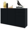 Vladon Sideboard Ben V3, Kommode mit 3 Türen und 2 Schubladen, Schwarz matt/Schwarz matt (117 x 74 x 36 cm) Bild 4