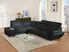 Vente-unique - Ecksofa Leder - Ecke Links - Schwarz - NAHIA Bild 3