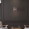 Wandleuchte, Metall, Glas, rauchfarben Bild 4