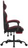 vidaXL Gaming-Stuhl mit Fußstütze Drehbar Schwarz & Weinrot Kunstleder [349538] Bild 4