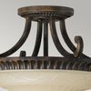 Deckenleuchte, Stahl Glas, Nussbaum, D 43,8 cm Bild 2