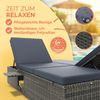 CASARIA® Sonnenliege 2 Personen Klapptisch Grau Anthrazit Bild 2