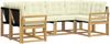 vidaXL Outdoor-Sofagarnitur mit Kissen 6 pcs Weiß und Creme 3389812 Bild 2