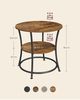 VASAGLE Beistelltisch rund mit 2 Ablagen, Industrie-Design, Holz / Stahl Naturbeige, ⌀ 55 x 55 cm Bild 5