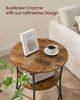 VASAGLE Beistelltisch rund mit 2 Ablagen, Industrie-Design, Holz / Stahl Naturbeige, ⌀ 55 x 55 cm Bild 2