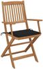vidaXL Klappbare Gartenstühle 6 Stk. mit Kissen Massivholz Akazie 3074947 Bild 3