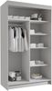 Kleiderschrank mit Goldverzierung Nurvota III mit zwei Schwebetüren, Spiegel (Farbe: Weiß) Bild 3