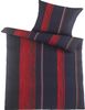 KH-Haushaltshandel Bettwäsche Seersucker Bettwäsche 135x200 +80x80 cm, längs gestreift, Seersucker, 2 teilig, rot schwarz, bügelfrei Bild 1