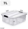 KONZEPT Aufbewahrungsbox Plastikbox mit Deckel Set 4 Stk. 7L /14L Transparent, Stapelbar, Abschließbar, Feuchtigkeitsbeständig, Luftdicht Bild 3