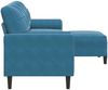 vidaXL 3-Sitzer-Sofa mit Hocker Blau 210 cm Samt 3278286 Bild 4