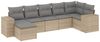 vidaXL 7-tlg. Garten-Sofagarnitur mit Kissen Beige Poly Rattan 3222878 Bild 2