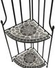 TPFGarden Eckregal GATESHEAD, Standregal für Innen und Außen - Rahmen aus Stahl - Farbe:schwarz/grau, Böden aus echter Keramik in Mosaik Optik - BxTxH: 50 x 34 x 141 cm Bild 2