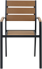Gartentisch Set VERNIO 180x90x76 cm Heller Holzfarbton-Schwarz Bild 5