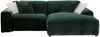 Vente-unique - TIRONO Sofa SamtStoff Grün - B 161 cm x H 80 cm x L 254 cm Bild 3