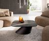 Couchtisch Edge Boot 90x90 cm Keramik Laminam® Noir Desir Braun Conis Metall Schwarz Bild 2