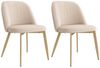 REDOM Esszimmerstuhl Atmungsaktiver Bezug, modern & pflegeleicht (Ideal für Küche, Esszimmer & Wartezonen, 2 St), Beige-goldene Polsterstühle 2 Stück, Samt Bild 4